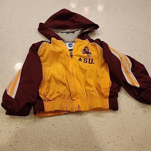 NCAA ASU Arizona State Sun Devils Toddlers Hooded Windbreaker Jacket 3T Zipper - Picture 1 of 7